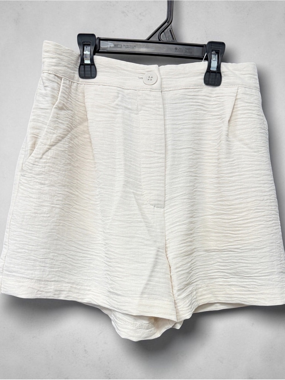 Textured High-Waist Women’s Shorts — Sand